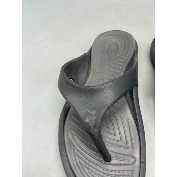 flip flop sandals black plastic size Europe 39 USA 8 women's READ - Picture 2 of 7
